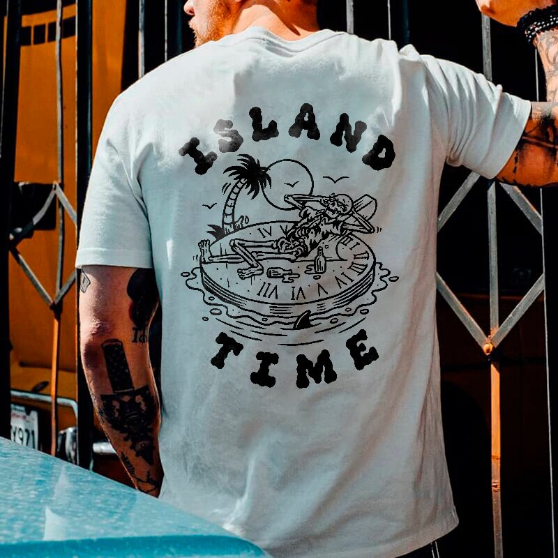 Island Time Printed Casual Men's T-shirt - Krazyskull