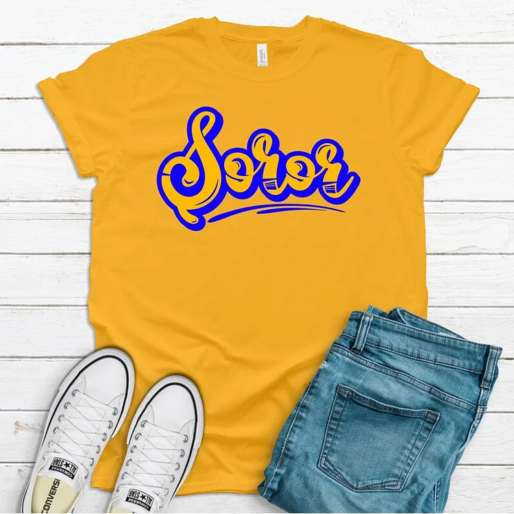 New SGRHO SOROR Blue and Gold Shirt