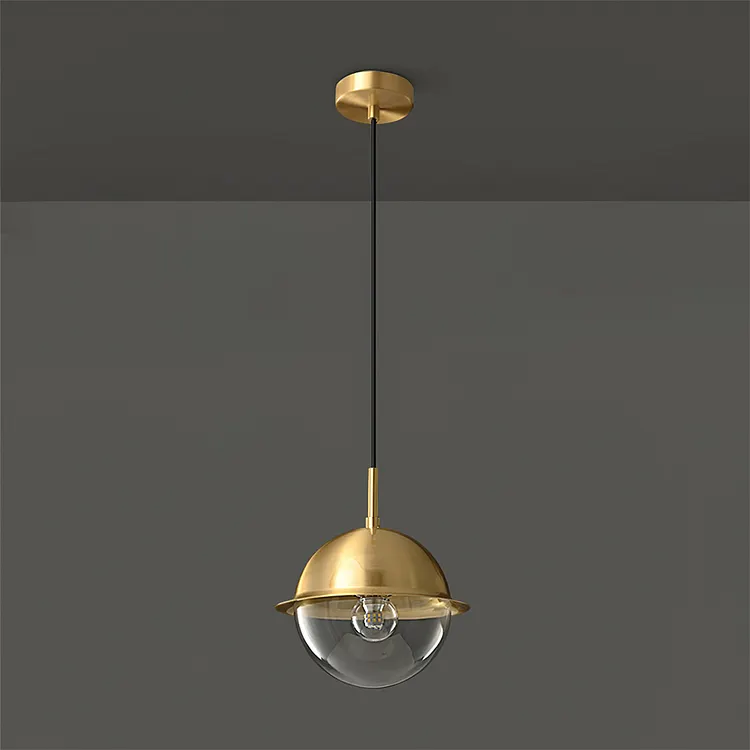 Simple Luxury Copper Glass Pendant Light