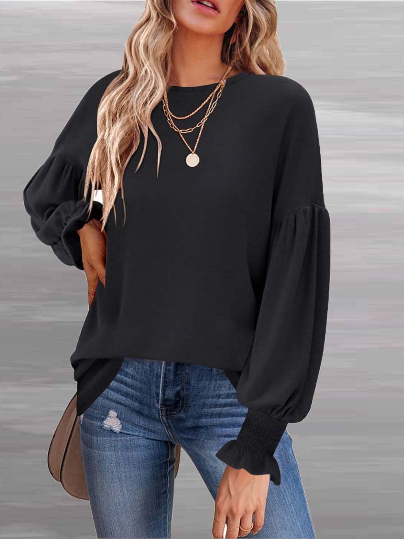 Women Long Sleeve V-neck Graphic Floral Printed Top