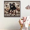 Diamond Painting-DIY Full Round Drill Flowers Bear
