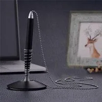 Creative Metal Cylindrical Pen Desktop Business Fashion Chain Table Pen Office Bank Supplies