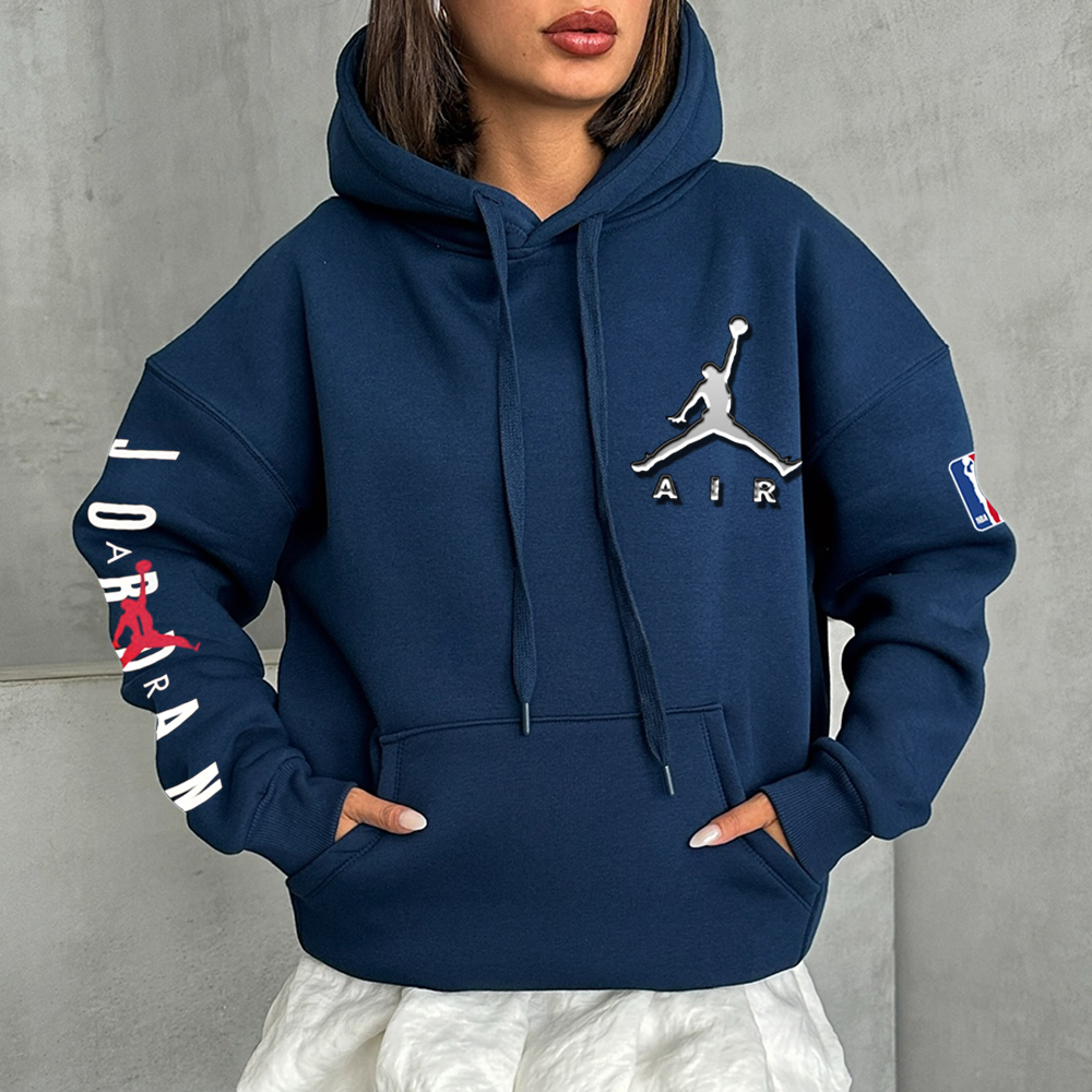 Basketball Print Relaxed Hoodie