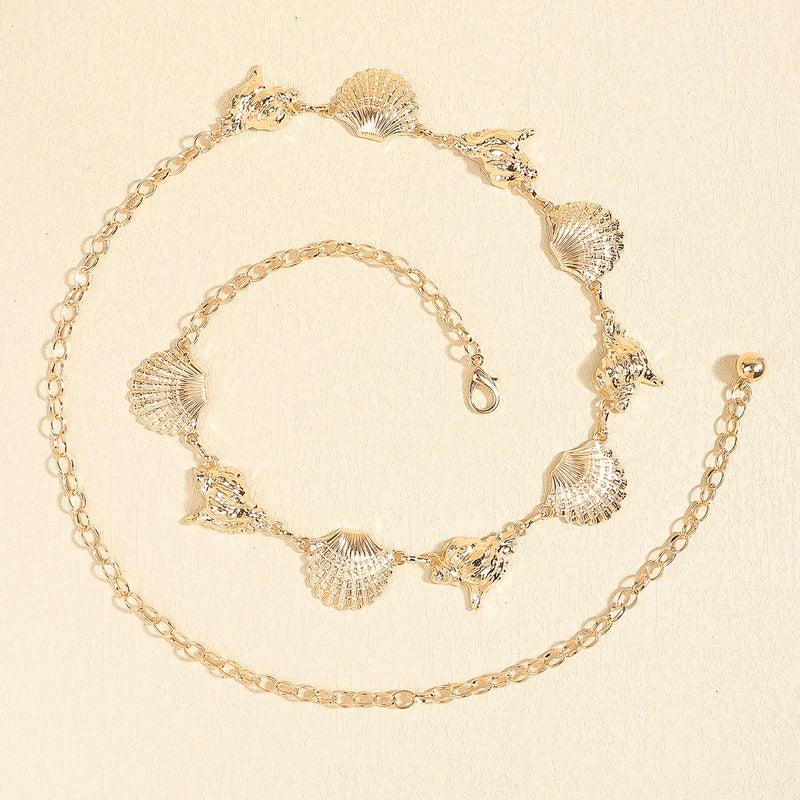 Basic Geometric Metal Unisex Chain Belts