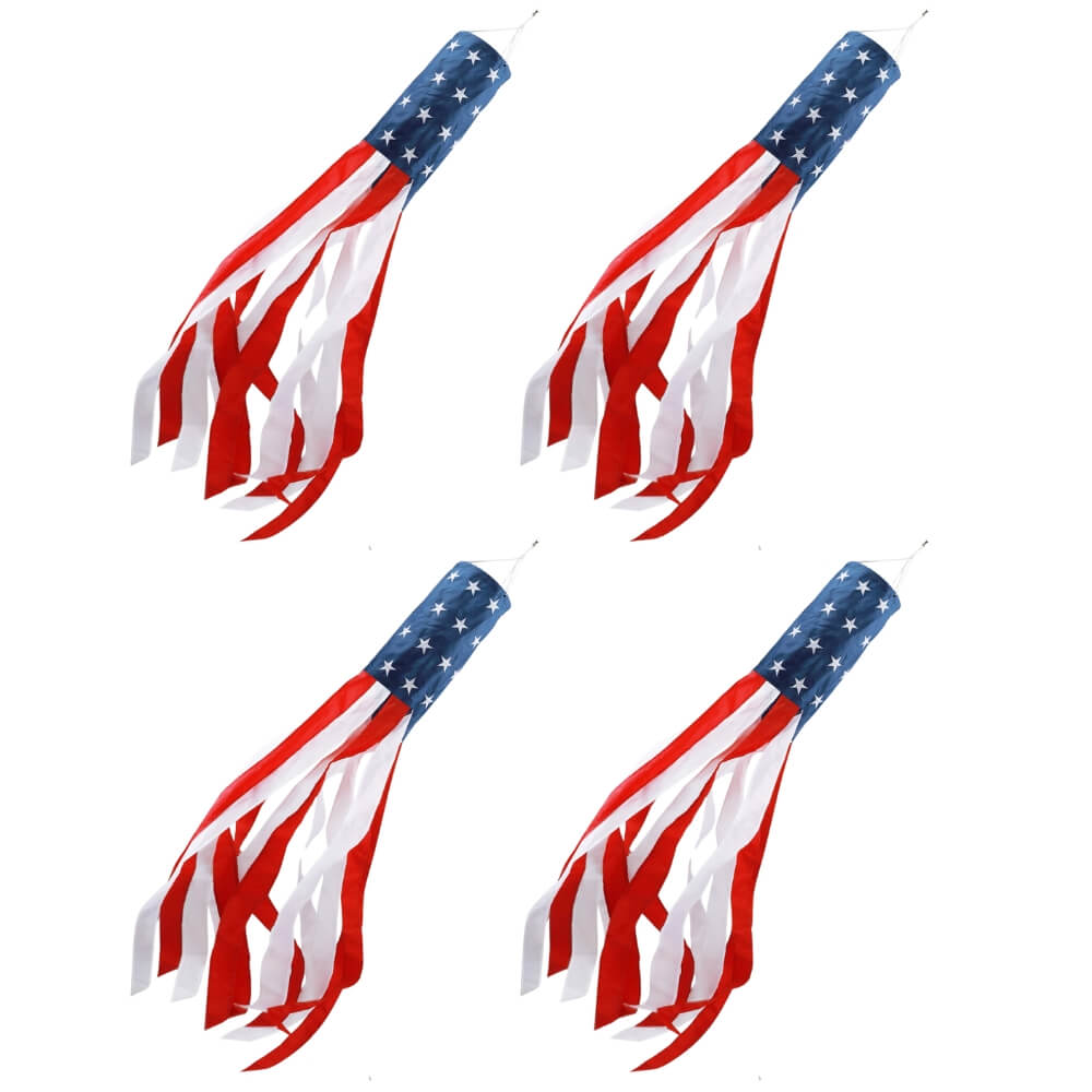 39.5" 4th of July American Windsock Heavy Duty (4 Packs)