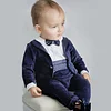 Baby Boy Long Sleeve Golden Velvet Bodysuit Rompers
