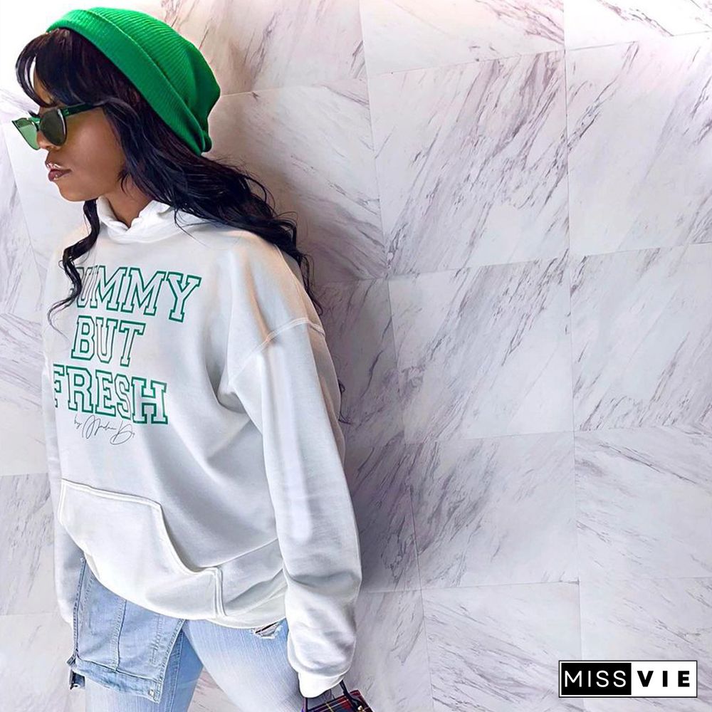 Letter Print Streetwear Pullovers Oversized Sweatshirt