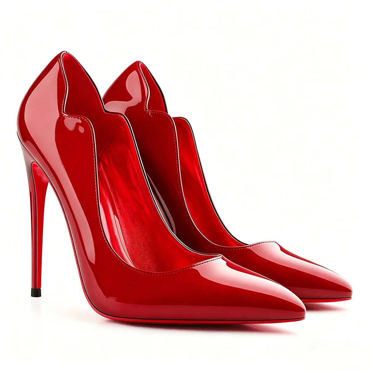 120/100mm Red Bottom Women's Party Wedding Heels Red Lining Patent Pumps-vocosishoes