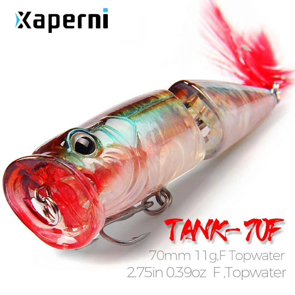 Xaperni Hot Model Retail  fishing lures,hard bait assorted colors, popper 70mm 11g, Floating topwater baits