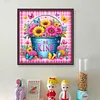 (US Only)Flower in Bucket Printed Cross Stitch Kit 45x45cm DIY 11CT Thread Art Needlework