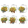 >SALE<6PCS Double Sided Special Shape Diamond Painting Keychain (Sunflower Buggy)