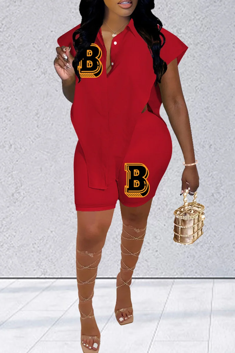 Pink Fashion Casual Letter Print Asymmetrical Turndown Collar Sleeveless Two Pieces