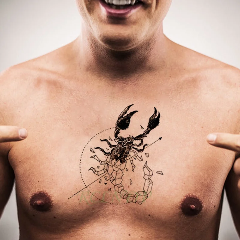 Waterproof Temporary Tattoo scorpion arrow insect animal Sticker flash tatto fake tatoo large tattoos for women men lady
