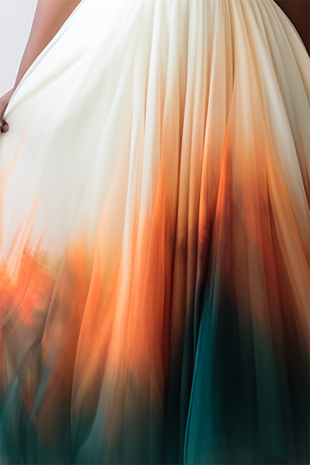 Design Plus Size Wedding Elegant White Gradient Fall Winter V Neck Tulle Maxi Dresses [Pre-Order]