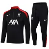 2024-2025 Liverpool Half-Pull Training Suit Black Jersey 1:1 Thai Quality Set