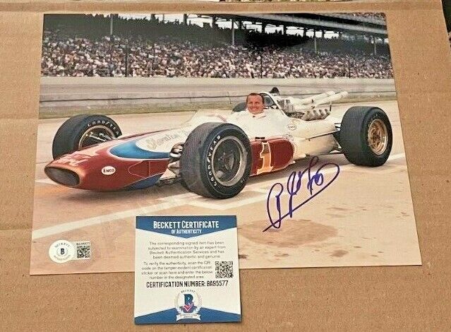 A.J. FOYT SIGNED INDY CAR 8X10 VINTAGE Photo Poster painting BECKETT CERTIFIED BAS