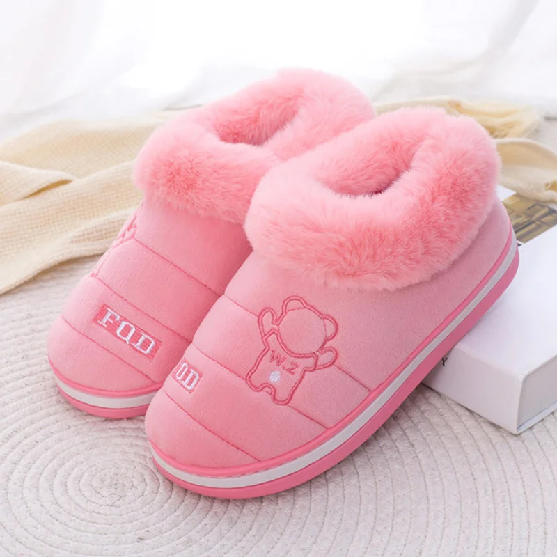 Qengg MCCKLE Women Slippers Women's Plush Home Winter Warm Shoes Ladies Soft Non-Slip Indoors Bedroom Floor Flats Female Slipper 2021