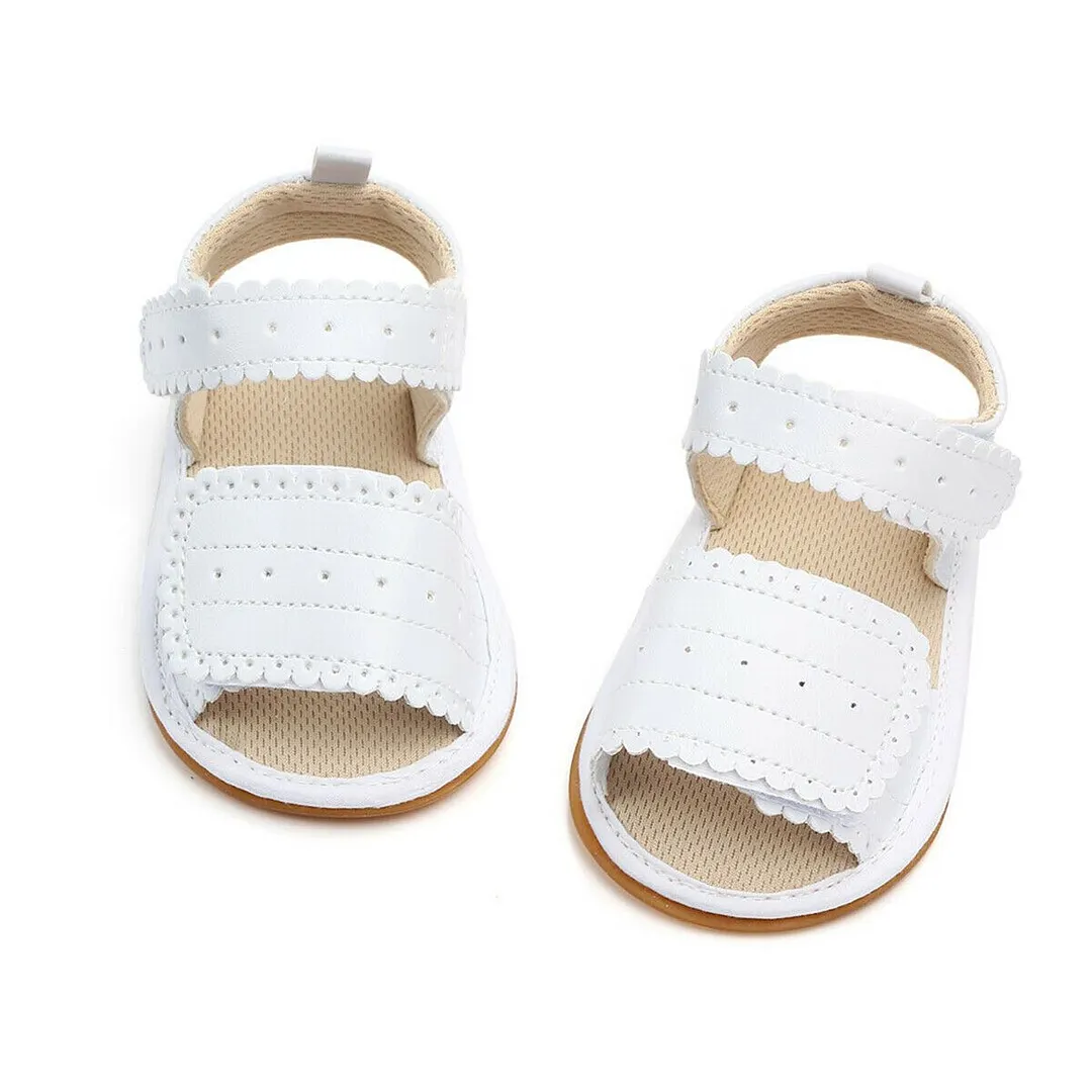 2019 Baby Sandals Clogs Infant Newborn Baby Girls Soft Sole Sandals Toddlers Summer Sandal Hollow Out Solid Crib Shoes 0-12M