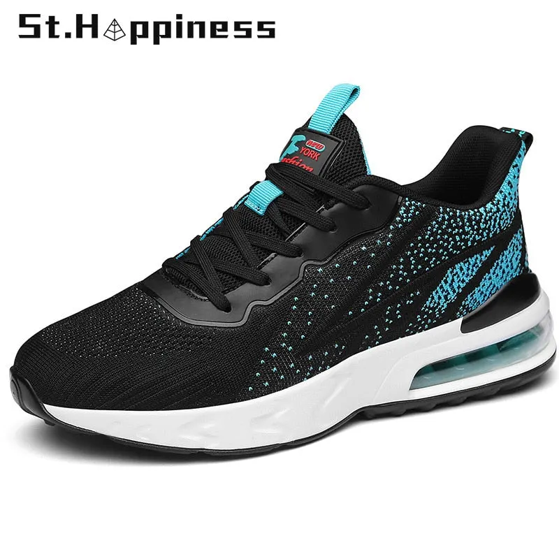 2021 Summer New Men Sneakers Fashion Breathable Mesh Casual Lace Up Sport Shoes Outdoor Lightweight Running Shoes Big Size