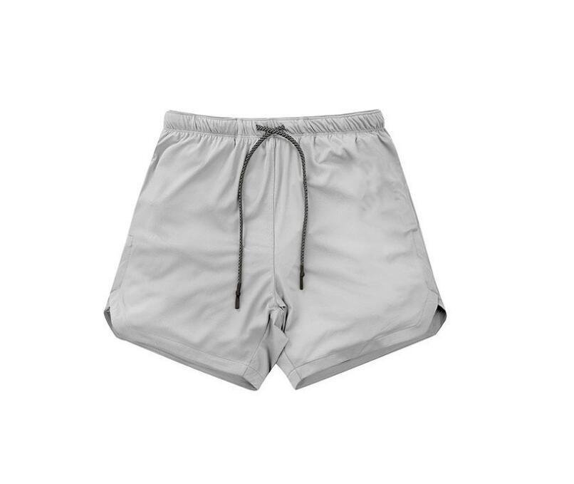 Fitness solid color elastic waistband shorts - Krazyskull
