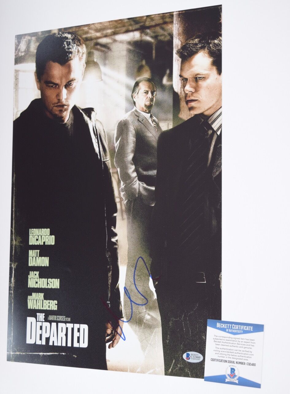 Matt Damon Signed Autographed 12x18 Poster The Departed Beckett BAS COA