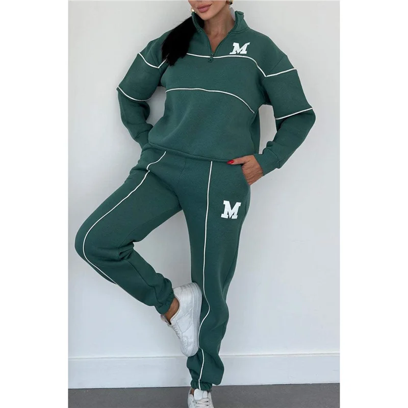 Athvotar Athvotar 2025 New Trousers Letter Long-Sleeved Casual Sports Set Two Sets