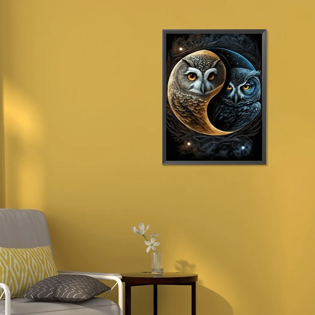 Full Round Diamond Painting 30*40cm - Yin Yang Eagle