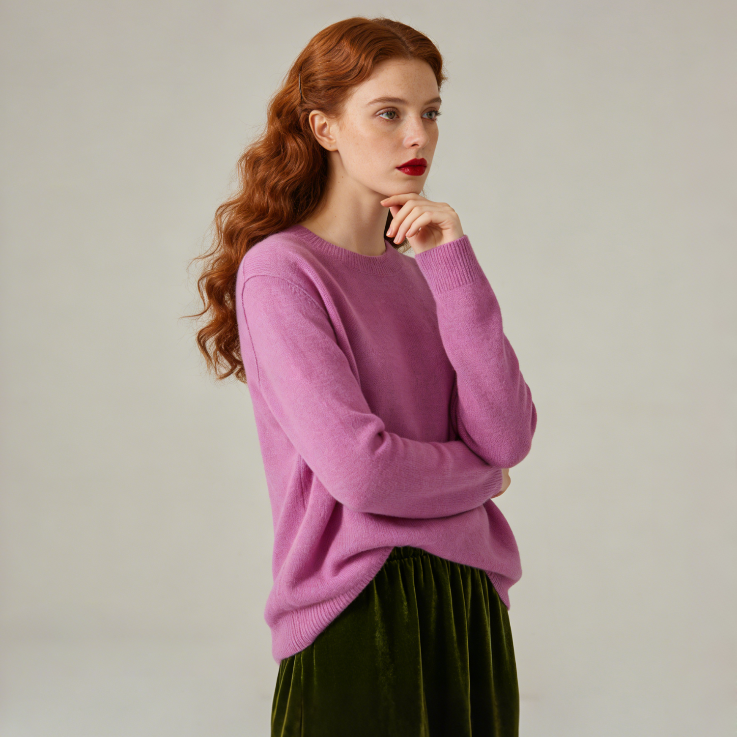 Women's Lightweight Silk Cashmere Sweater Crewneck | Spring Summer REAL SILK LIFE