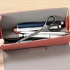 Large-capacity solid color multi-functional PU pen case, high-value storage box