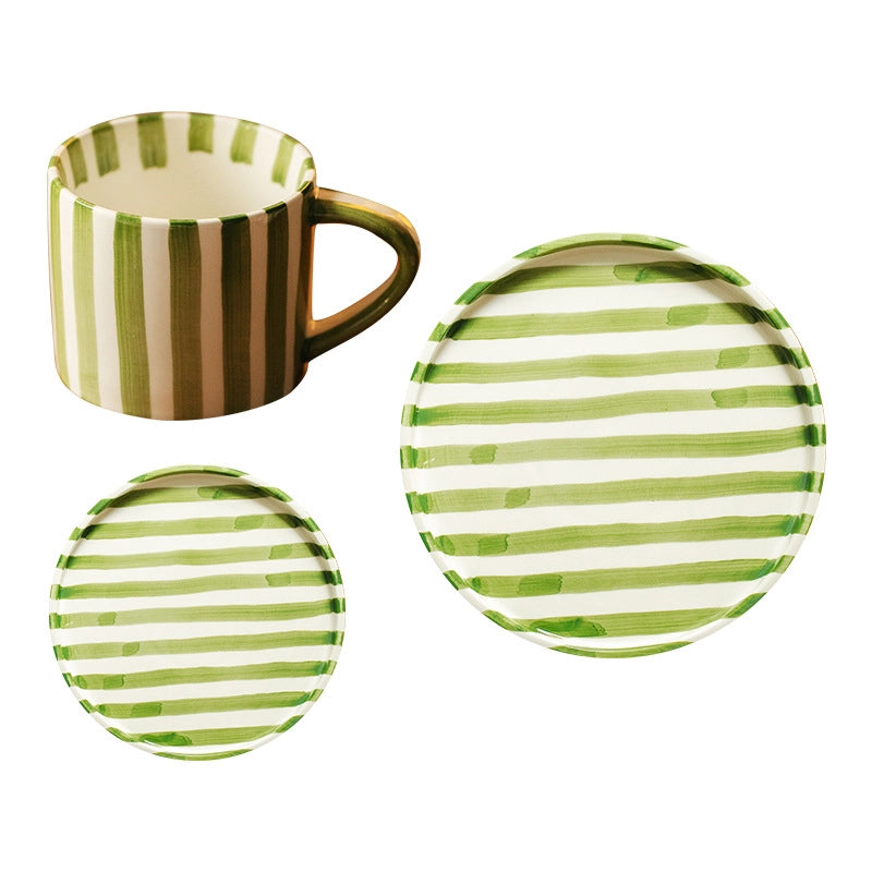 Casual Cute Stripe Ceramics Plate Water Bottles 1 Piece 1 Set