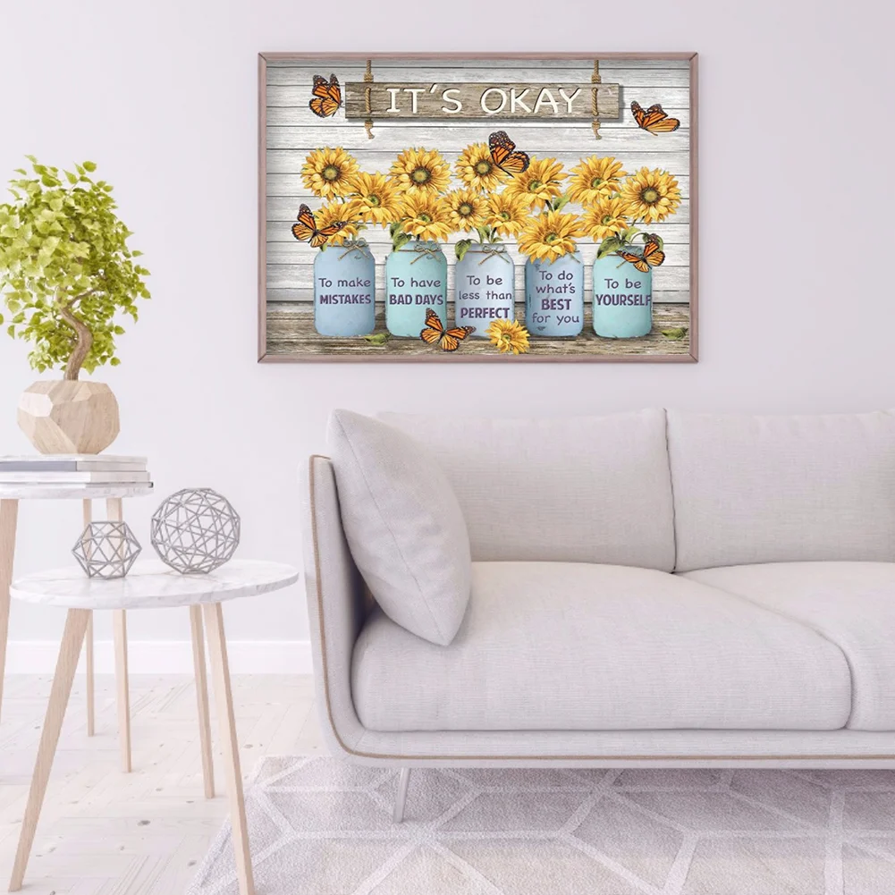 Diamond Painting - Full Round Drill - Flower Saying(50*40cm)