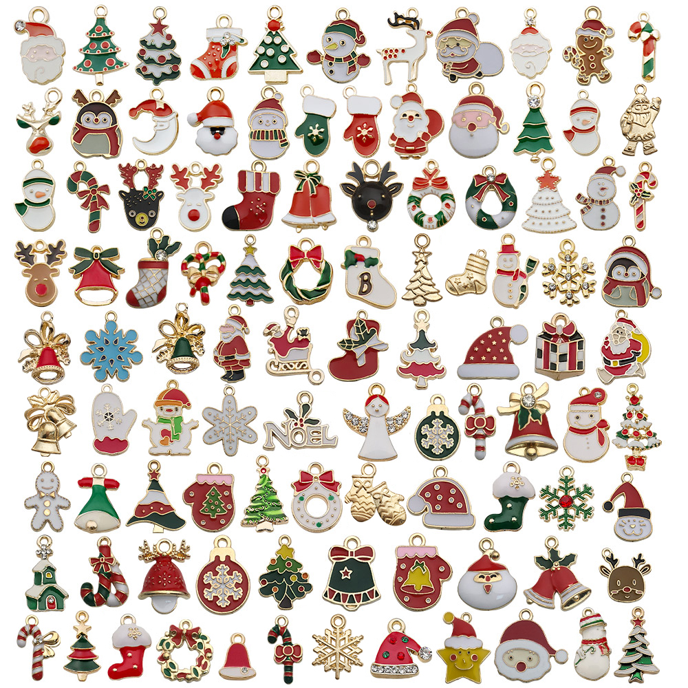 Tegooe Random Mix Christmas Enamel Charms - DIY Jewelry Making Accessories