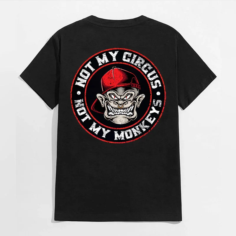 NOT MY CIRCUS Angry Monkey Black Print T-Shirt