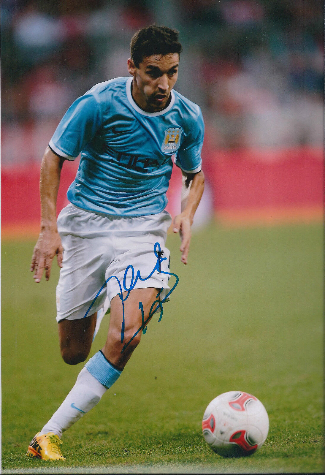 Jesus NAVAS Signed Autograph 12x8 Photo Poster painting AFTAL COA Man City SPAIN Rare