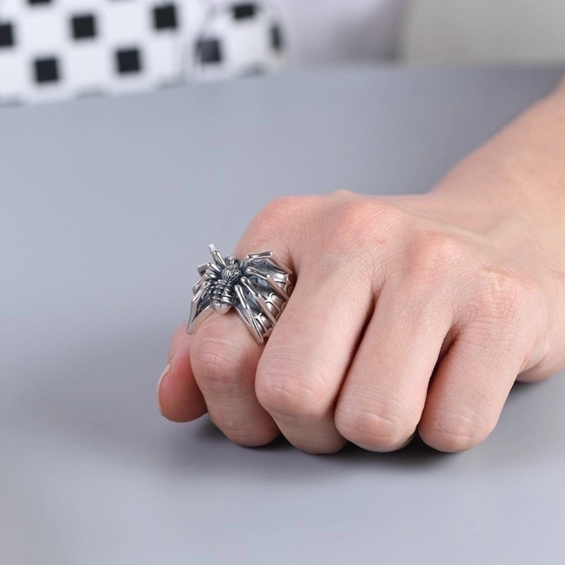 Retro Spider Alloy Plating Halloween Men’S Open Ring