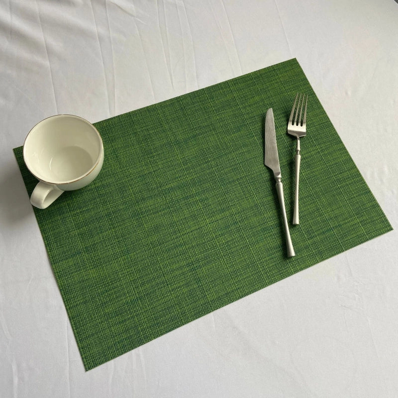 Cross-border Solid Color European-style Pvc Woven Insulation Western-style Placemat Hotel Home Teslin Dining Table Cushion Coaster