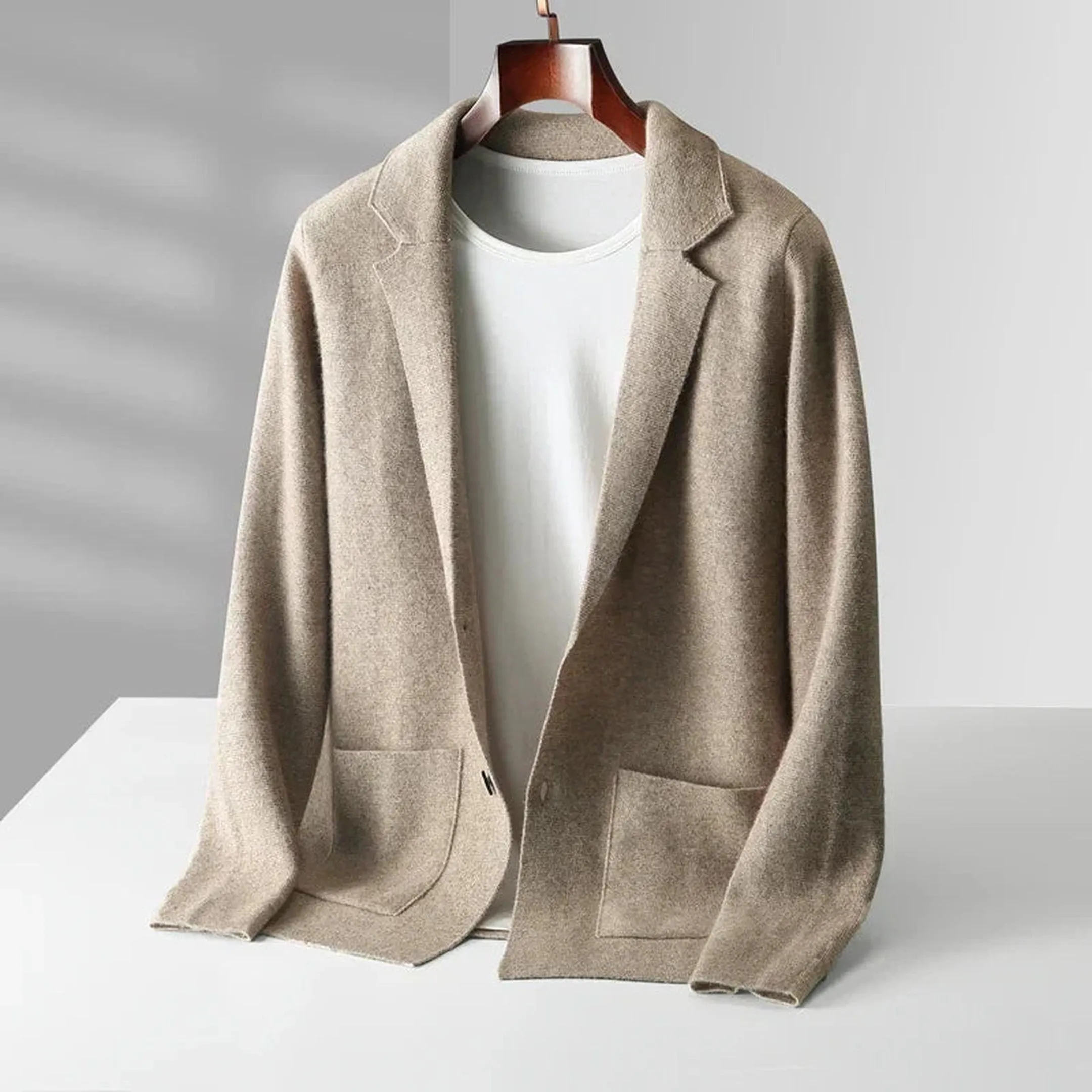 Men's 100% Cashmere Blazer Cardigan &ndash; Soft Tailored Layering