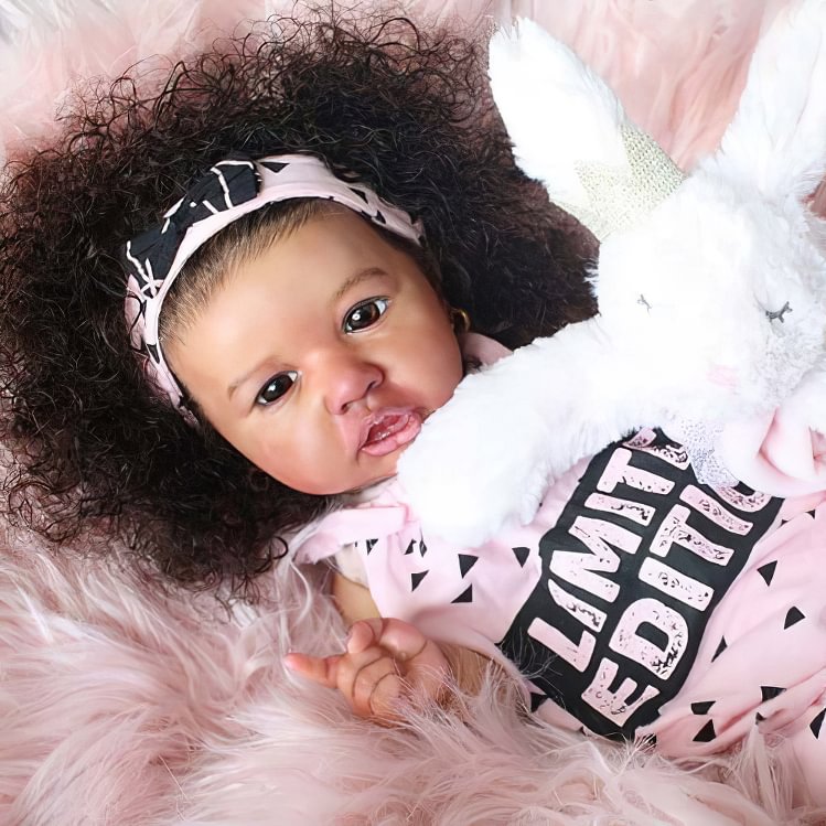 Hispanic-20" Handmade Hendrix Black African American Reborn Baby Toddler Doll Girl Rebornartdoll® Rebornartdoll®