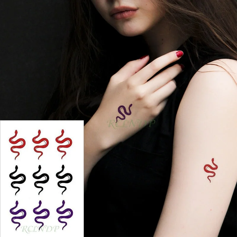 Waterproof Temporary Tattoo Sticker snake animal three colours fake tatto flash tatoo hand leg arm back for kid men women child