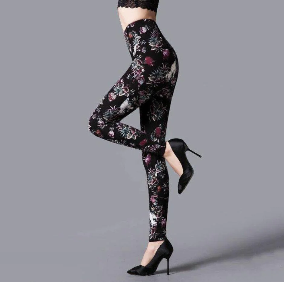 CUHAKCI Female Workout Slim High Waist Elastic Sexy Pants Women Leggings Print Stretchy Fitness Gym Leggins Trousers