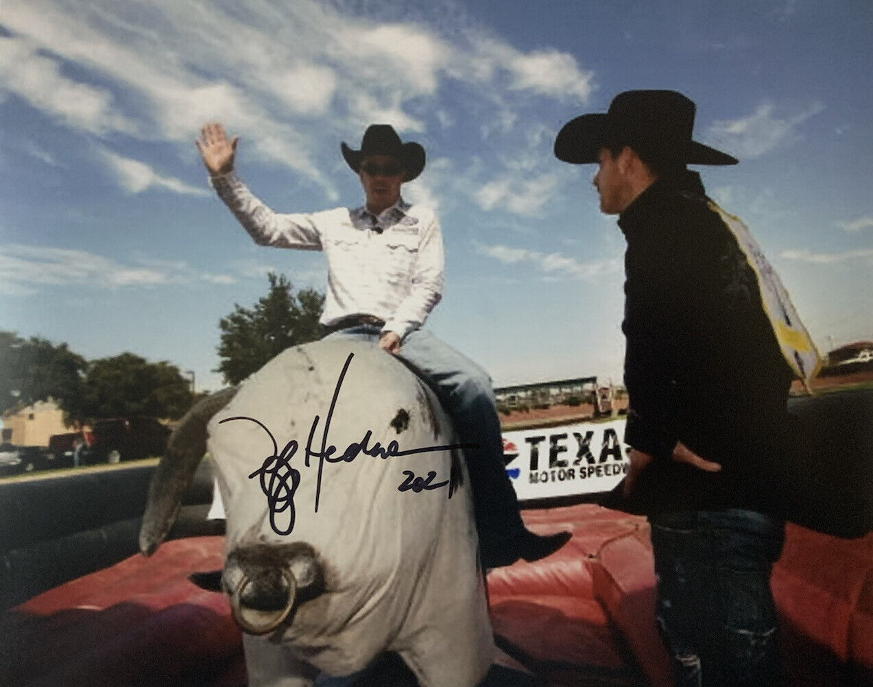 TUFF HEDEMAN SIGNED 8x10 Photo Poster painting PRO BULL RIDER LEGEND AUTOGRAPH AUTHENTIC COA