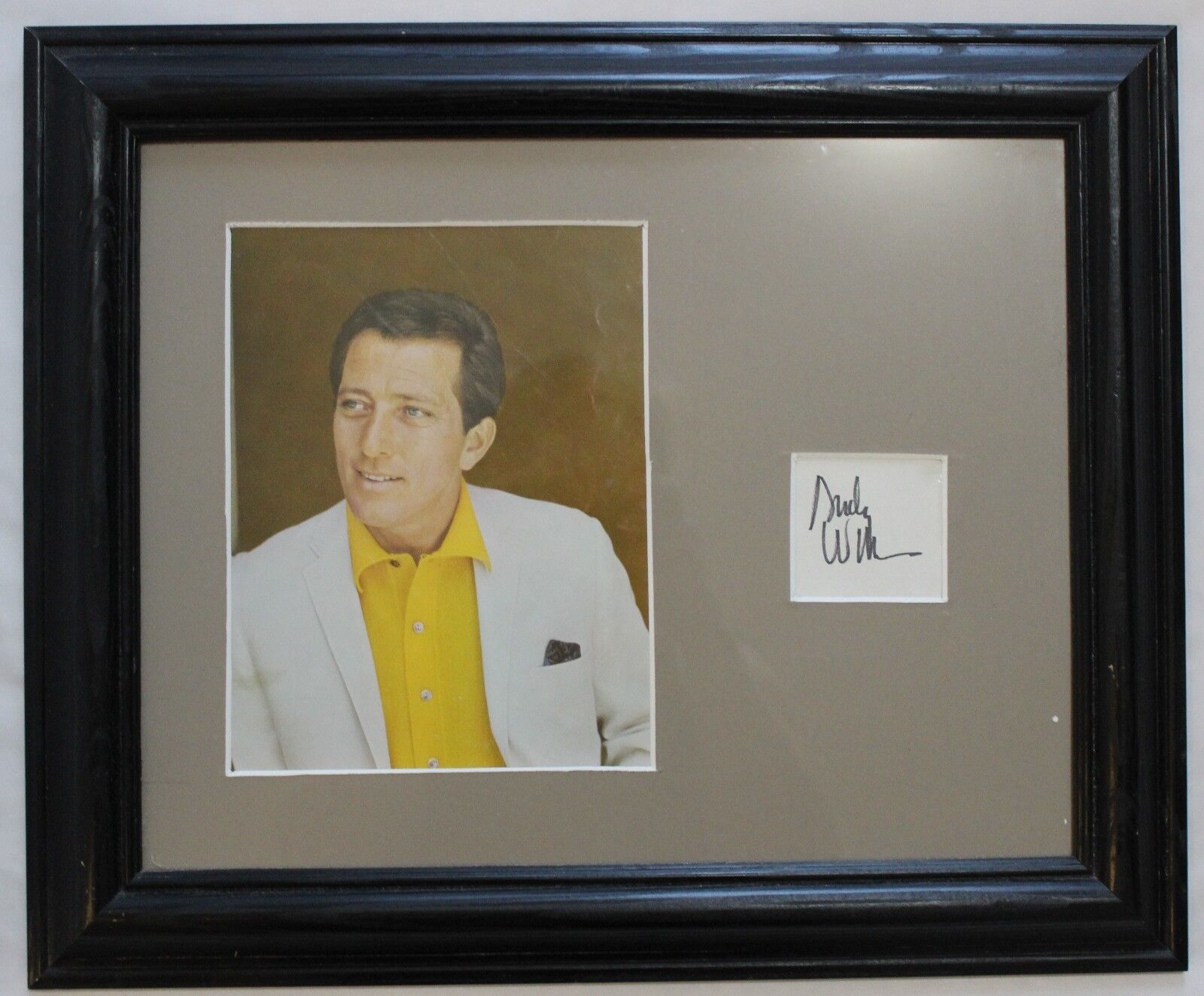 Andy Williams Vintage Signed Autograph Display Cut Signature Framed With Photo Poster painting