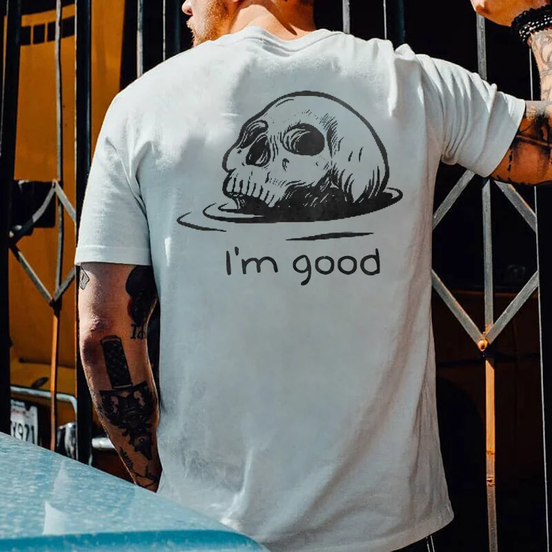 I'm Good Skull Submerged Print Men’s T-shirt - Krazyskull