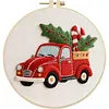 4pcs Christmas-DIY Embroidery Kit with Pattern Cotton Threads Needles Hoop Scissor 30*30cm tapestrymarket