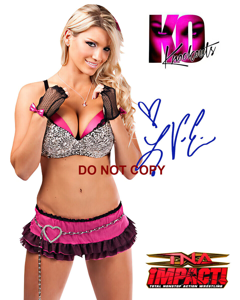 TNA - Lacey Von Erich - Autograph 8x10 Photo Poster painting (WWE) Reprint