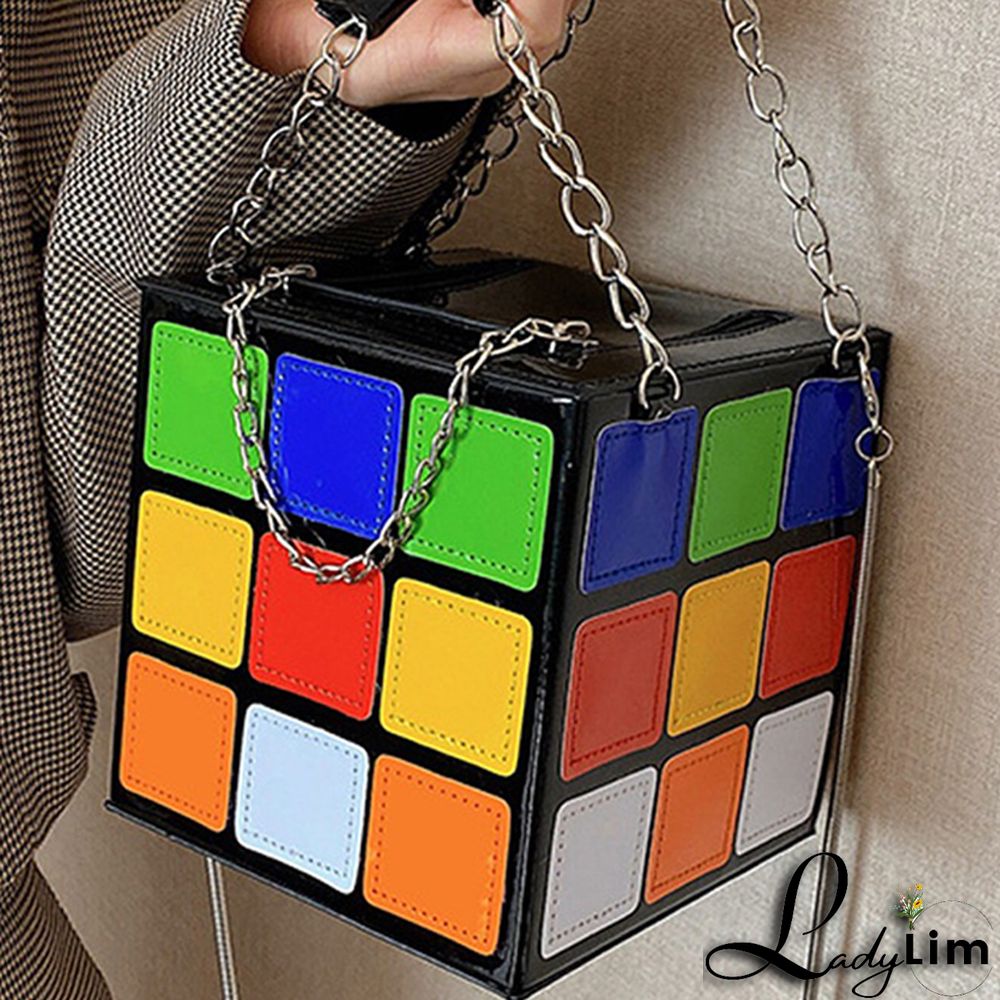Multicolor Casual Patchwork Contrast Zipper Bags