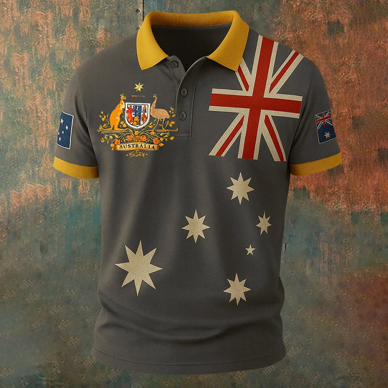 Men's Vintage Australian Holiday Smart Casual Polo Shirt artswardrobe
