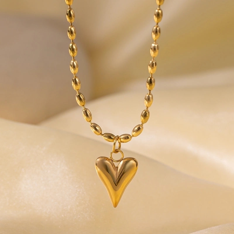 Casual Minimalist Heart Shape 304 Stainless Steel 18K Gold Plated Polishing Plating Pendant Necklace