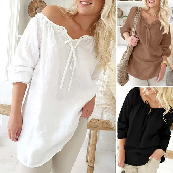 Spring Women Fashion Tops Blouse O-Neck Solid Long Sleeve Office OL Casual Baggy Shirt