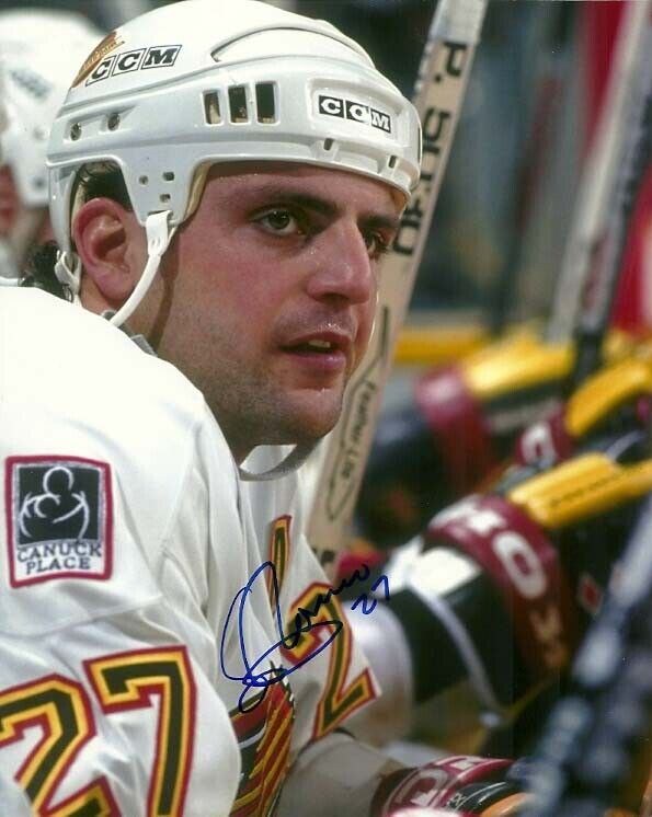 VINTAGE SERGIO MOMESSO SIGNED VANCOUVER CANUCKS 8x10 Photo Poster painting! Autograph PROOF!